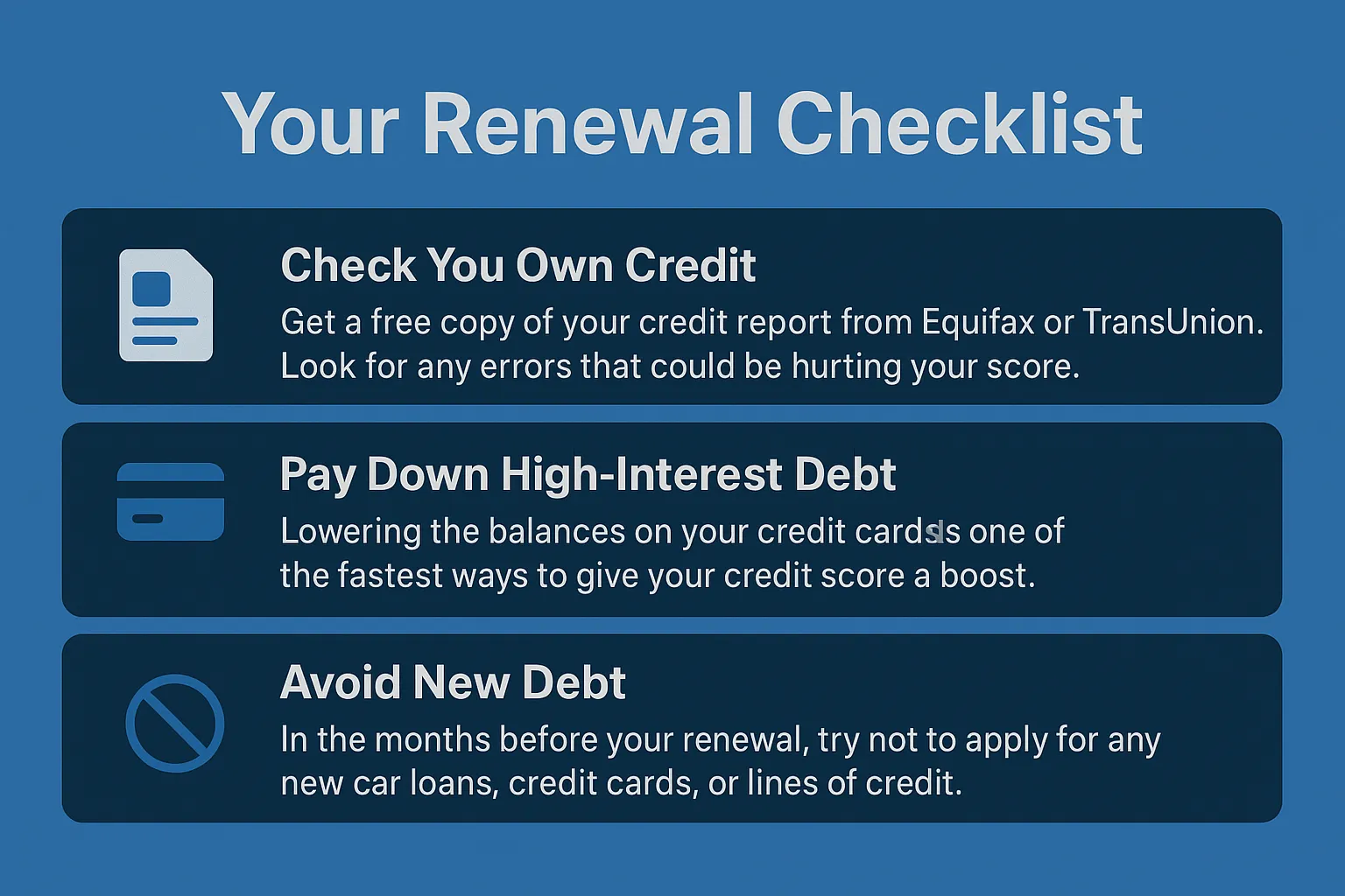 Your Renewal Checklist