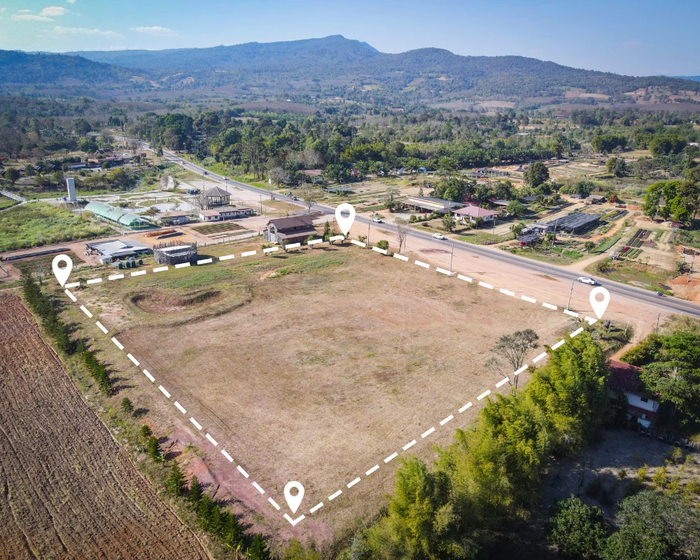 Sunset view over a serviced lot in British Columbia ready for future building